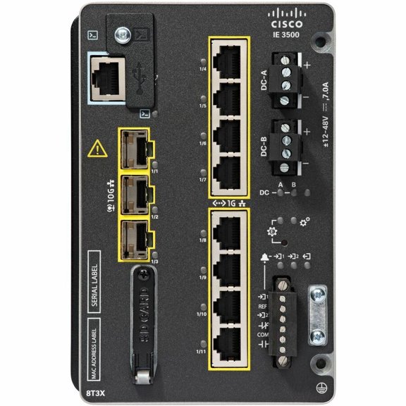 Cisco Catalyst IE3500-8T3X-A - Industrial Ethernet Switch - Layer 2/Layer 3 - Managed - 8 x Gigabit Ethernet RJ-45 - 3 x 10 Gigabit SFP+ - DIN Rail / Rack Mountable