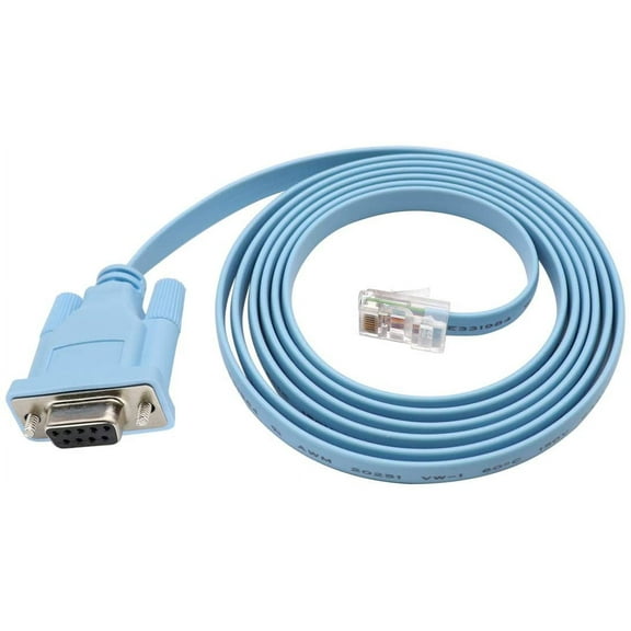 Cisco Console Cable 9-pin DB9 Female Serial RS232 Port to RJ45 Male Cat5 Ethernet LAN Rollover Console Cable Switch