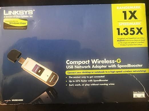 Cisco Linksys WUSB54GC Compact Wireless WFI USB Adapter - Black ...
