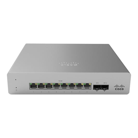 Meraki MS120-8LP 1G L2 Cloud Managed 8x GigE 64W PoE Switch