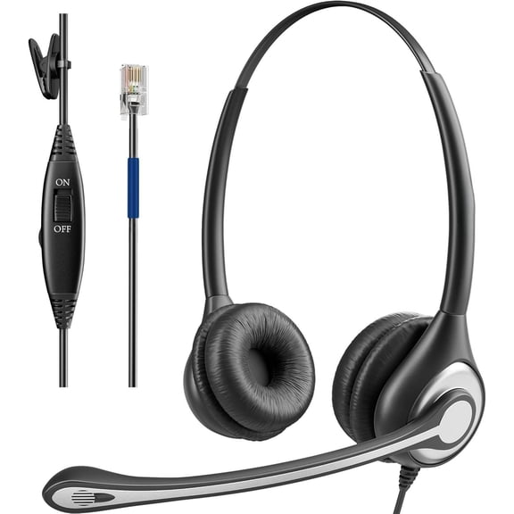 Cisco Phone Headset with Microphone Noise Cancelling & Mute , RJ9 Telephone Headsets Compatible with Cisco Office Landline Phones 6851 6945 7841 7861 7942 7945 7961 7962 7965 8811