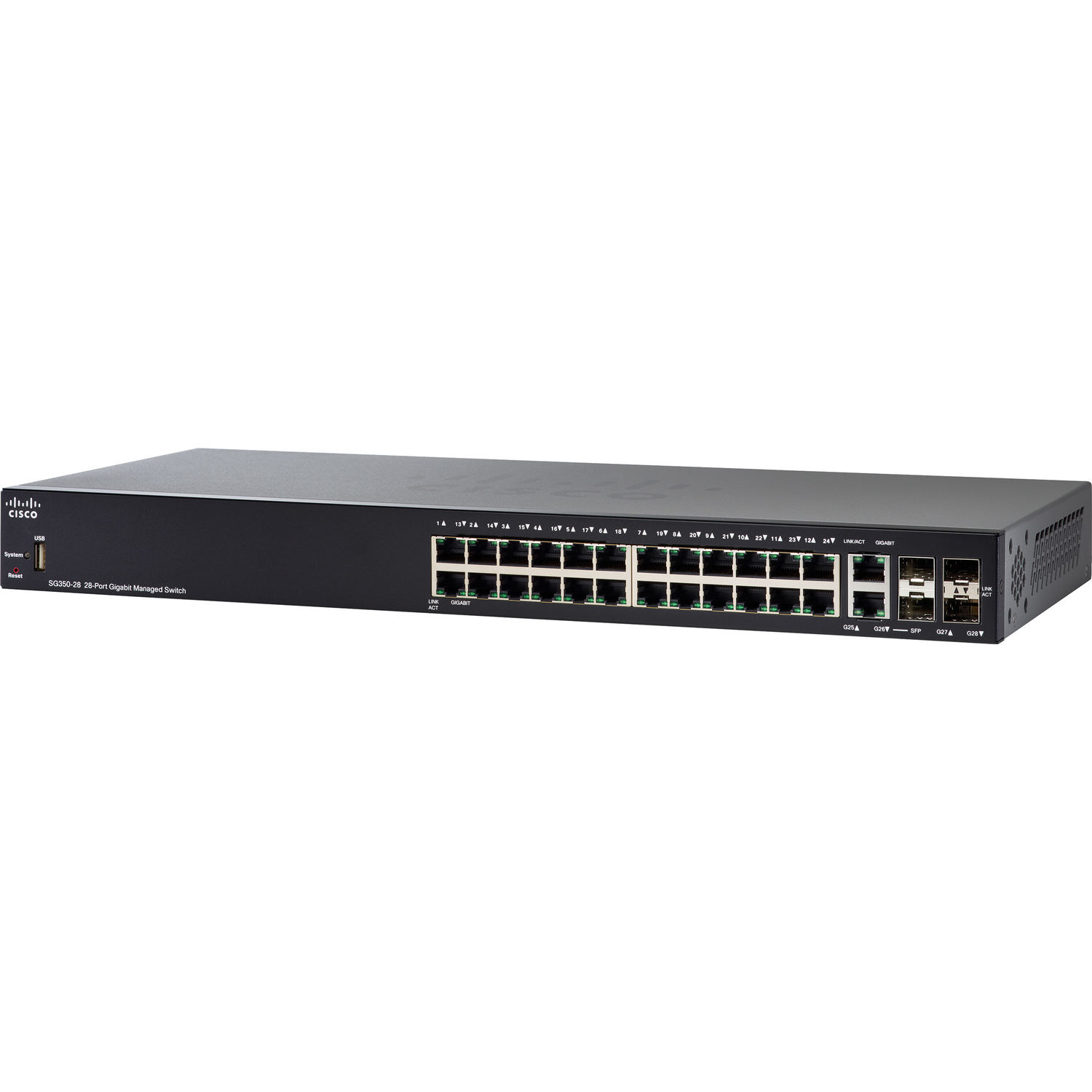 Cisco SG350-28P 28-Port Gigabit POE Managed Switch - image 1 of 3