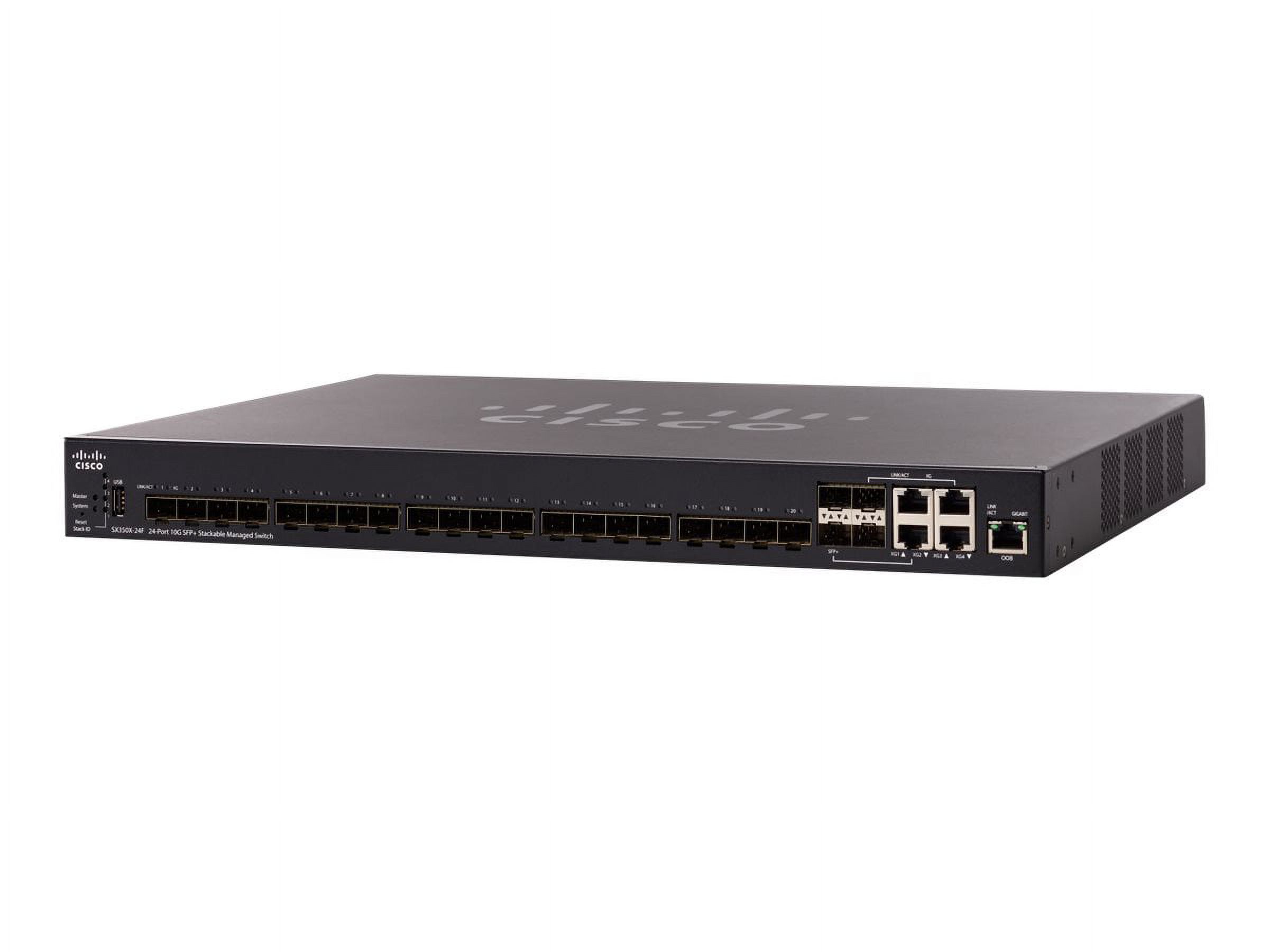 Cisco SX350X-24F - Switch - managed - 20 x 10 Gigabit SFP+ + 4 x combo 10 Gigabit SFP+ + 4 x 10Gb Ethernet - rack-mountable - image 1 of 2