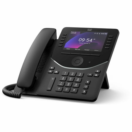 Cisco 9871 IP Phone, Corded, Corded/Cordless, Bluetooth, Wi-Fi, Desktop, Wall Mountable, Carbon Black