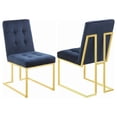 thumbnail image 1 of Cisco Velvet Upholstered Dining Side Chair Gold (Set of 2), 1 of 12