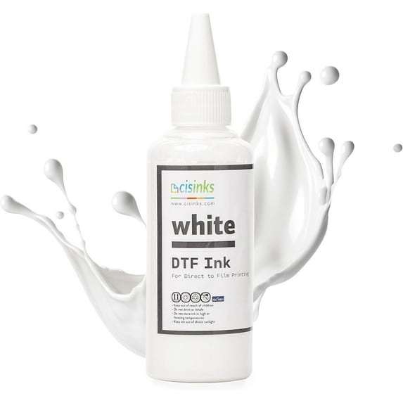 Cisinks Premium DTF Ink Bottle Refill Set 100ML- Direct to Film Heat Transfer Printing, Conversion Kit, Compatible w/DTF Film-White