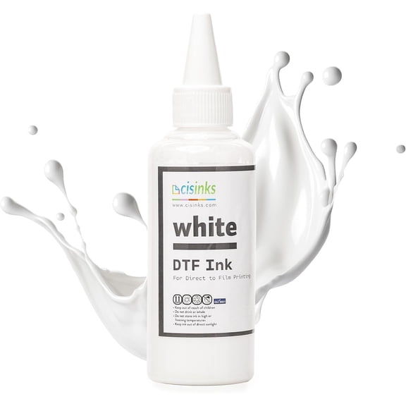 Cisinks Premium DTF Ink Bottle Refill Set 100ML- Direct to Film Heat Transfer Printing, Conversion Kit, Compatible w/DTF Film-White