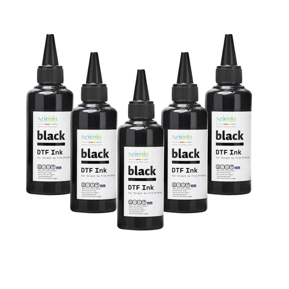 Cisinks Premium DTF Ink Bottle Refill Set 500ML- Direct to Film Heat Transfer Printing, Conversion Kit, Compatible w/DTF Film-Black
