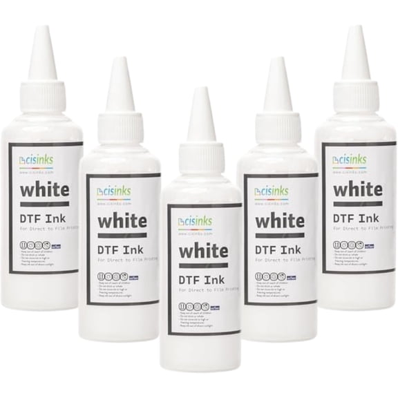 Cisinks Premium DTF Ink Bottle Refill Set 500ML- Direct to Film Heat Transfer Printing, Conversion Kit, Compatible w/DTF Film-White