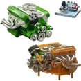 thumbnail image 1 of Cison V8 Engine Kit Gas, Gasoline Ohv V8 Small-Block Engine Model Kits, Mini V8 Engine Kits That Runs, Build Your Own Stem V8 Model Engine for Adults, 4-Stroke 44cc Water-Cooled 1/6(Blue), 1 of 8
