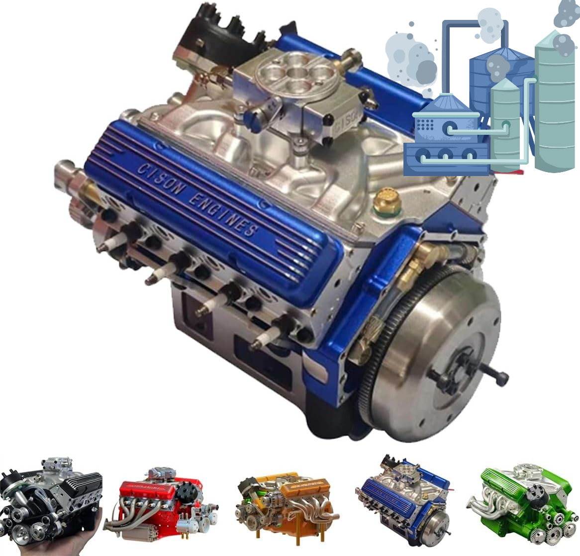 Kit Moteur V8 Cison à Construire – Modèle Réduit Fonctionnel, Projet STEM, Cadeau Mécanicien