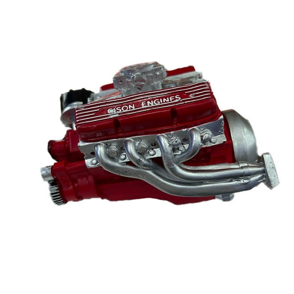 Cison V8 Engine Kit Gas, Gasoline Ohv V8 Small-Block Engine Model Kits, Mini V8 Engine Kits That Runs, Build Your Own Stem V8 Model Engine for Adults, 4-Stroke 44cc Water-Cooled 1/6(Red)