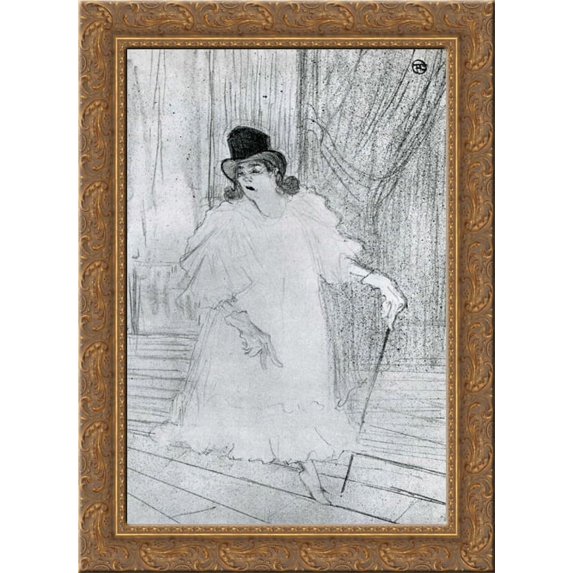Cissy Loftus 24x18 Gold Ornate Wood Framed Canvas Art by Henri de Toulouse-Lautrec