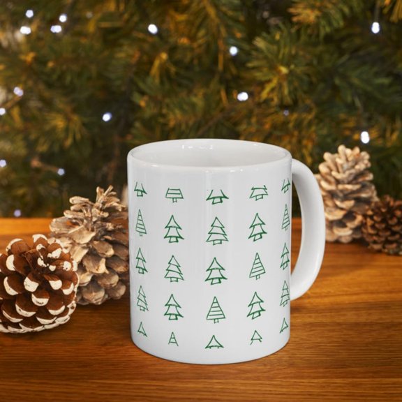 Cistmas Tree Pattern Mug Fest day Coffee Cup.
