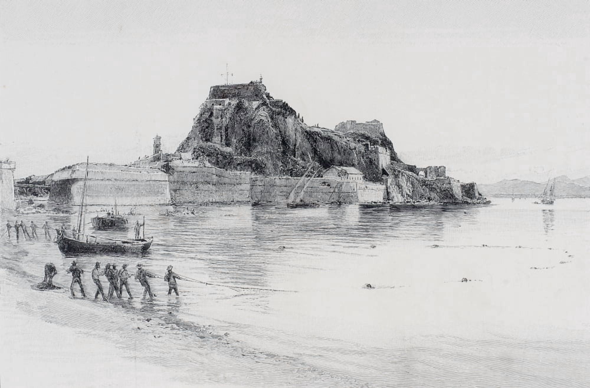 The Citadel Corfu Ionian Islands Greece By Charles William Wyllie (1859-1923) From The Picturesque Mediterranean Circa 1890 Canvas Art - Ken Welsh Design Pics (34 x 22)