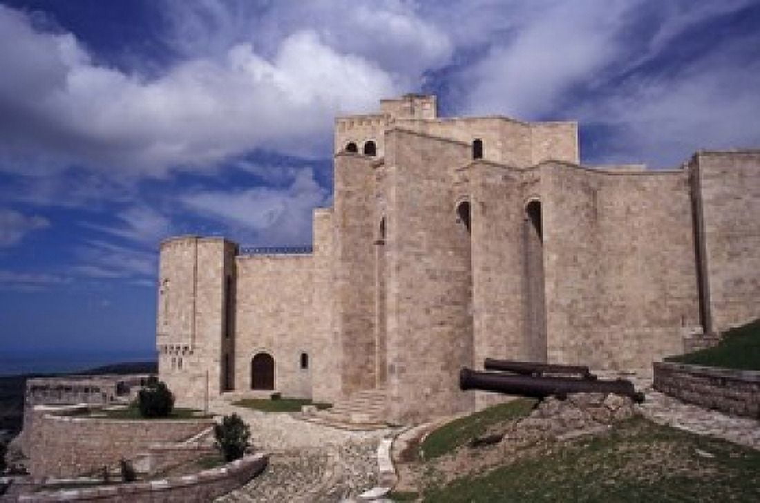 Citadel Fortress Kruja Canvas Art - Michele Molinari DanitaDelimont (27 x 18)