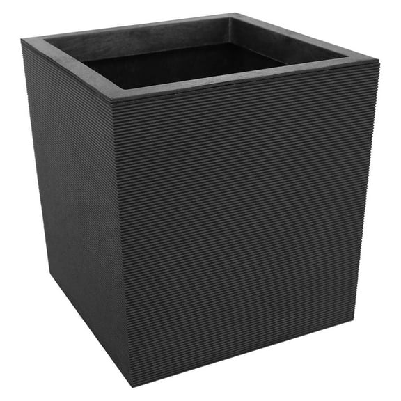 Citadel Horizon Self Watering Square Planter, 13.5" W x 14" H, Black Citadel Serenity 14"H