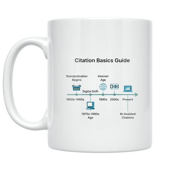 Citation Basics Guide Timeline Infographic - Academic Enthusiast - 11 oz Ceramic Coffee Mug