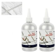 Cithway Waterproof Tile Gap Repair Filler，Tile Grout Repair Agent，Waterproof Tile Gap Repair Filler，Repair and Renew Tile Joints，A Variety of Colors to Choose from(100ML) (Silver, 2 Bottle)