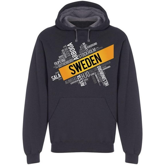 Cities And Towns In Sweden  Hoodie Men -Image by Shutterstock, Male Large