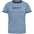 thumbnail image 1 of Cities Swoosh Vintage Miami Beach Heather Blue Men's Ringer T-Shirt - Medium, 1 of 1