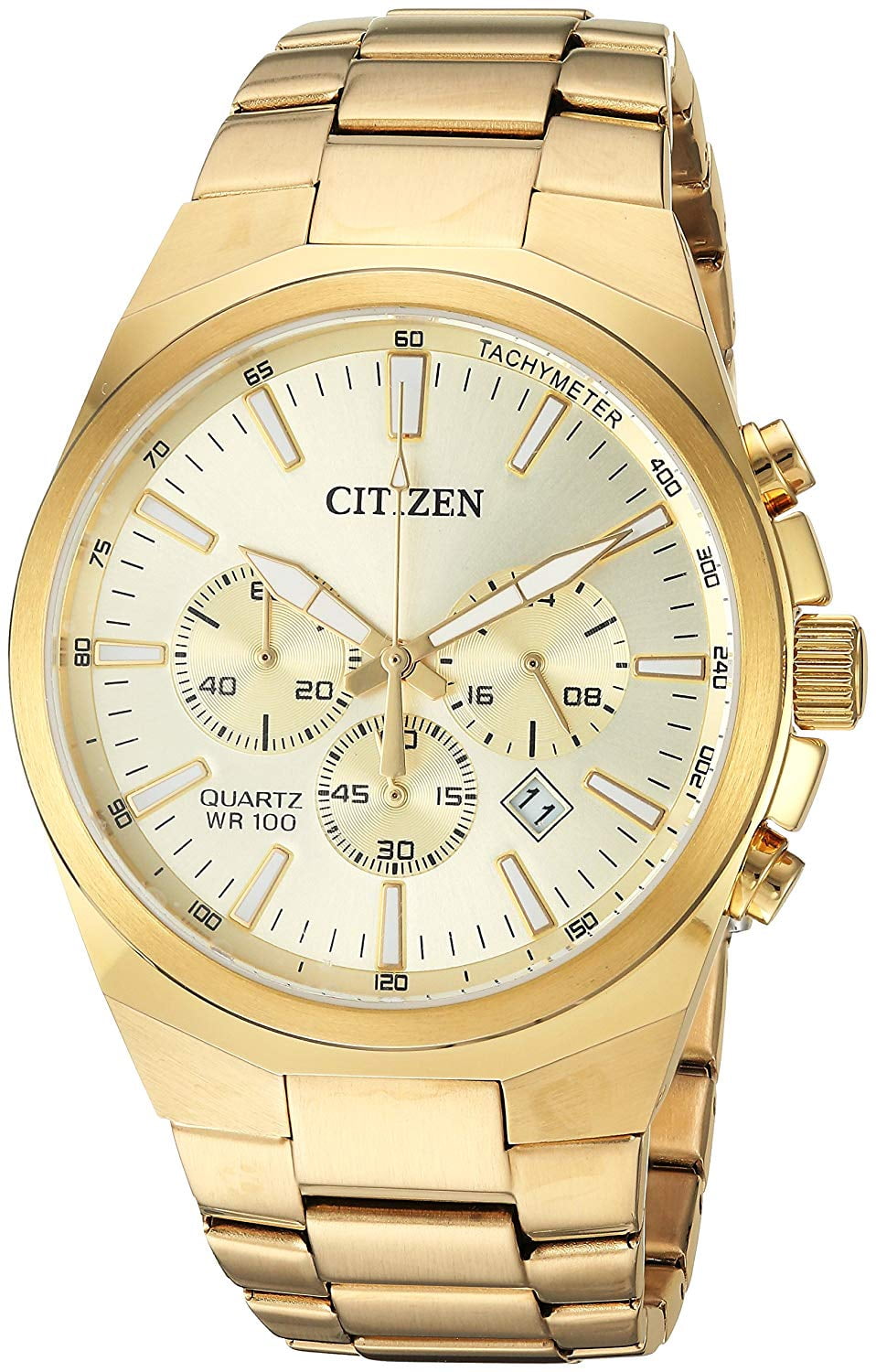 Citizen AN8172-53P Chronograph Tachymeter Stainless Steel Gold