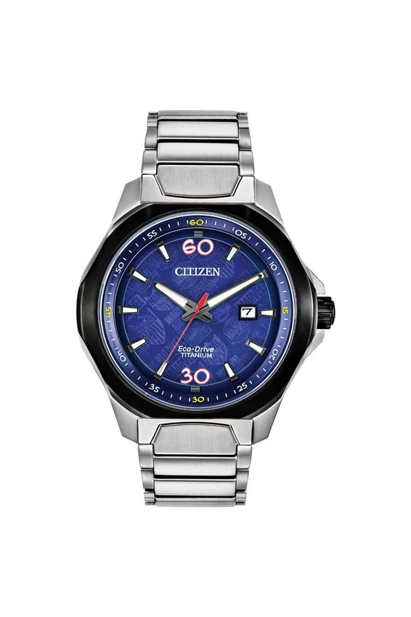 AW1548-86W Men's Marvel Blue Dial Bracelet Eco-Drive Watch