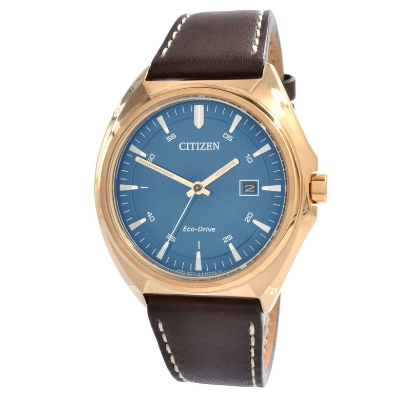 Citizen eco drive outlet blue dial leather strap