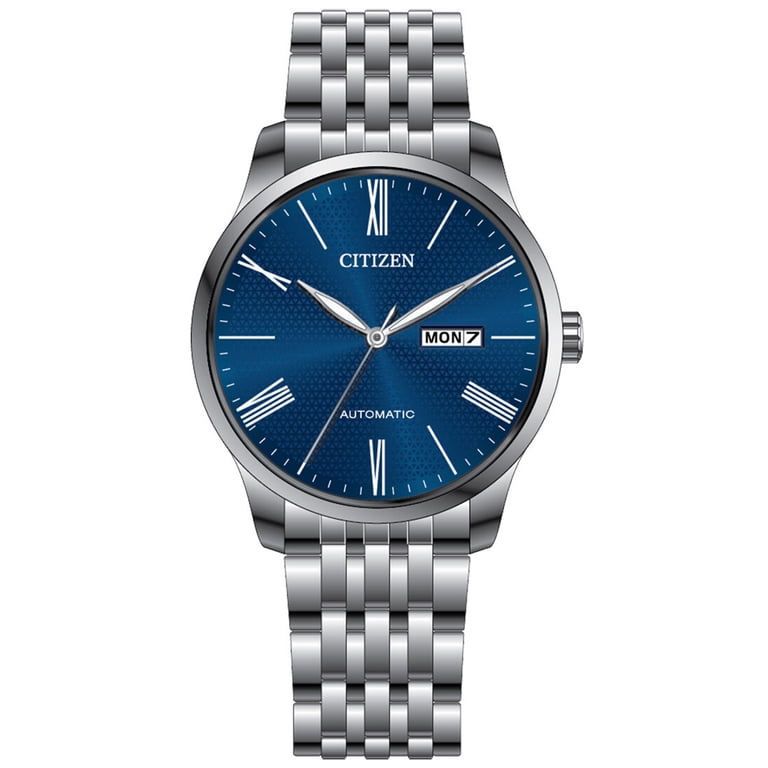 Citizen Men's Automatic Watch with Blue Dial, Silver-Tone