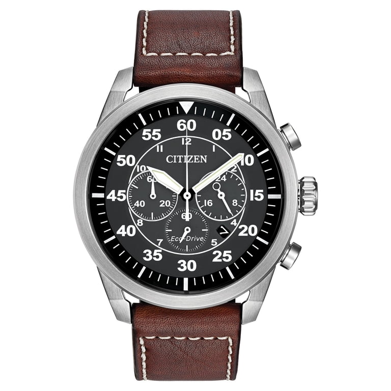 Citizen Avion Eco-Drive Men's Watch, Chronograph Black Dial