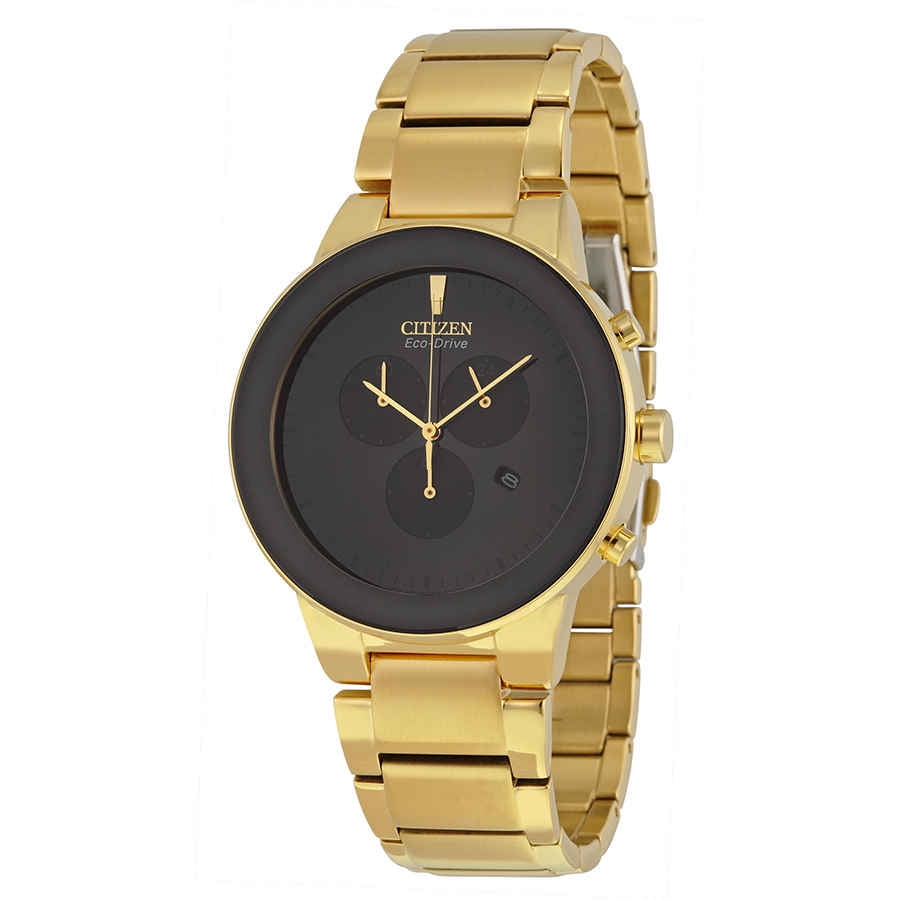 Citizen Axiom Eco Drive Chronograph Black Dial Men's Watch AT2242