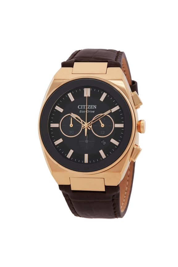 Axiom SC Chronograph Black Dial Leather Strap Men's Watch CA4583-01E