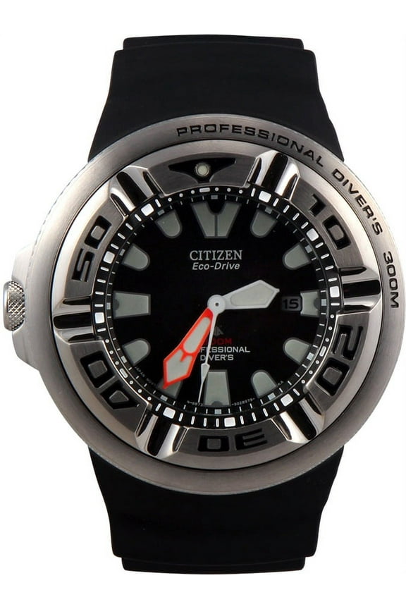 #BJ8050-08E Men's Eco Drive Black Rubber Strap Professional Diver Watch