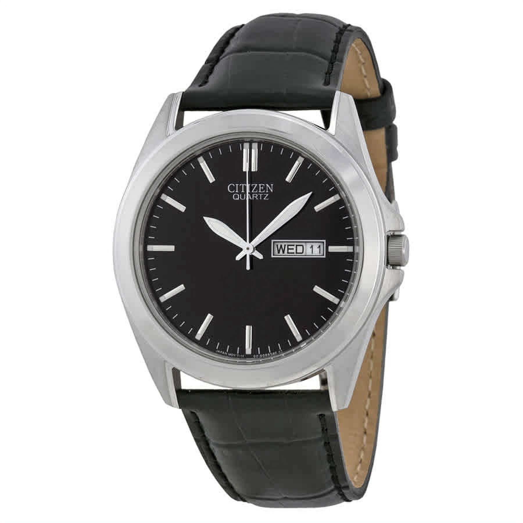 Citizen Black Dial Black Leather Men's Watch BF0580-06E - Walmart.com