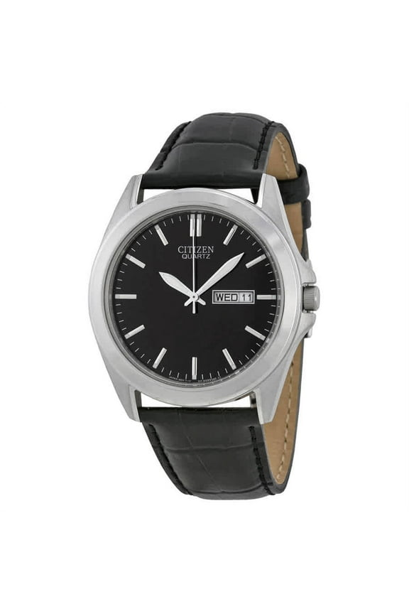 Black Dial Black Leather Men's Watch BF0580-06E