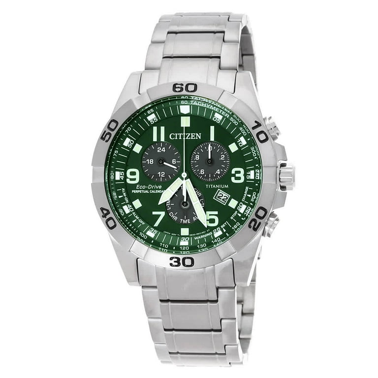 Citizen Brycen Chronograph Eco-Drive Green Dial Men's Watch BL5550