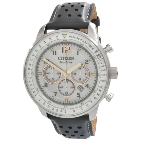 CA4500-24H Men's Grey Leather Strap Chronograph Watch