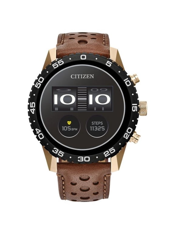 CZ Smart 44mm Brown Perforated Leather Strap Watch MX1016-28X