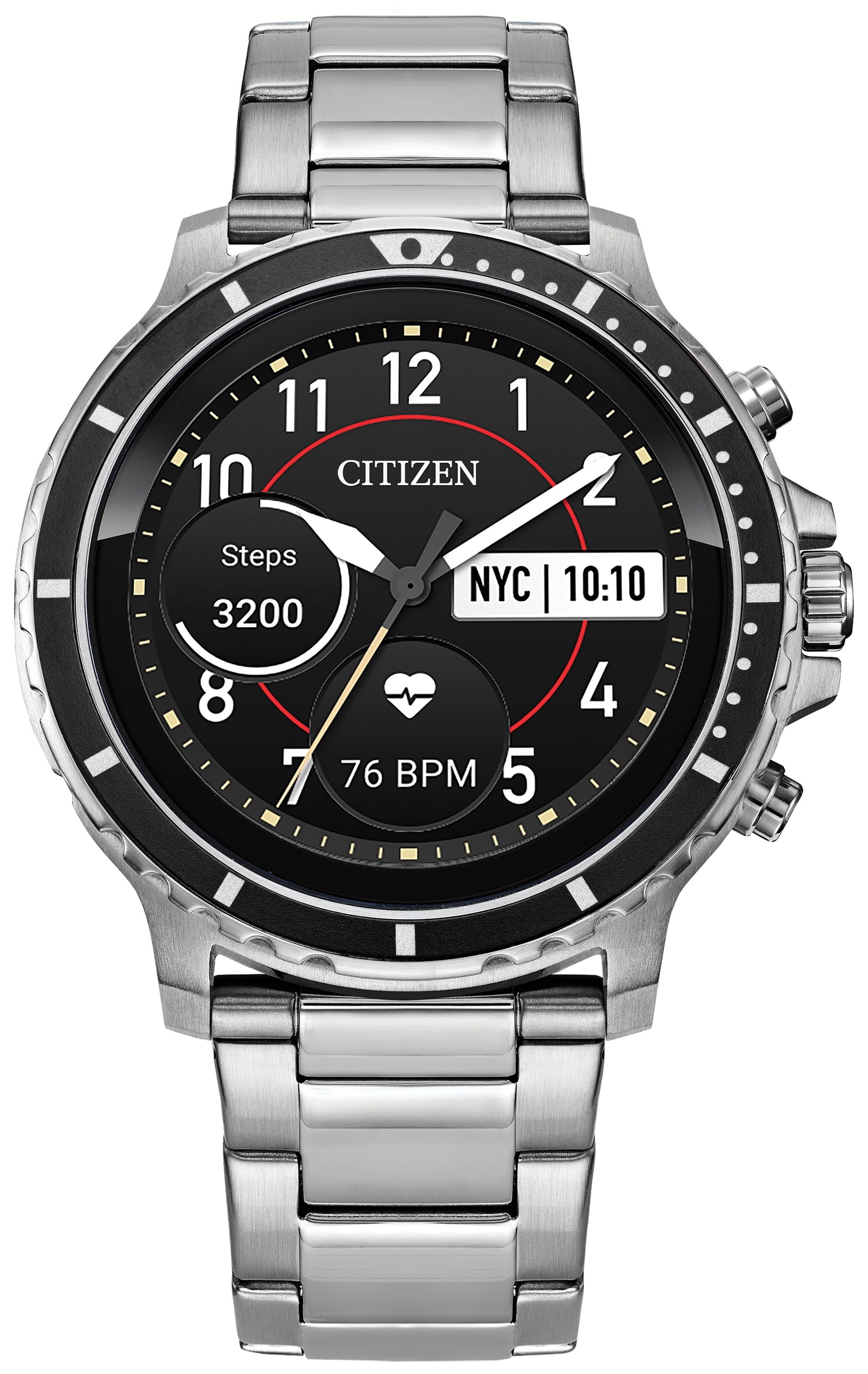 時計 Citizen CZ Smart MX0008-56X Citizen CZ Smart HR Heart Rate Stainless Steel Smartwatch, Wear OS