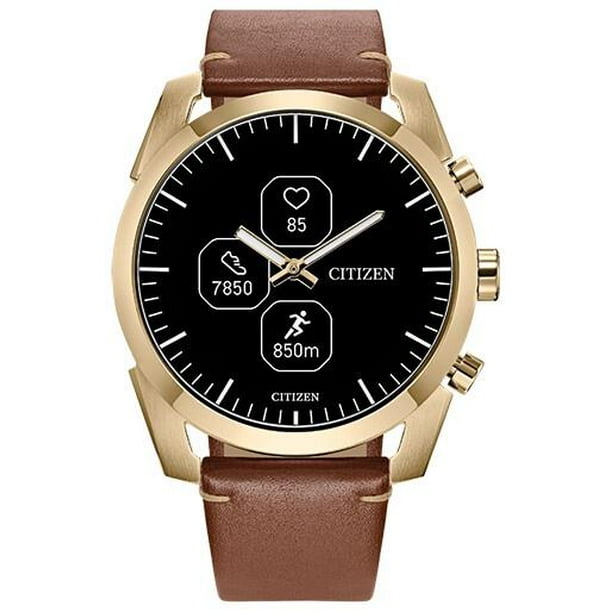 Citizen CZ Smart Hybrid Dark Brown Leather Strap Watch 42.5mm JX2012 09E