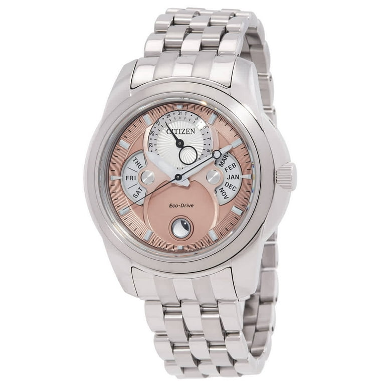 Citizen Calendrier Moon Phase Eco-Drive Salmon Dial Watch BU0080