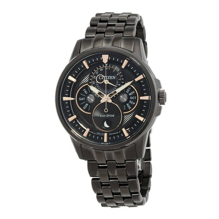 Citizen Calendrier Multifunction Black Dial Black-plated Men's Watch BU0057-54E
