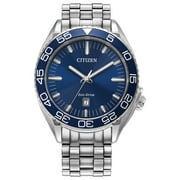Citizen Mens Eco-Drive Stainless Steel Blue Dial Watch AW1770-53L