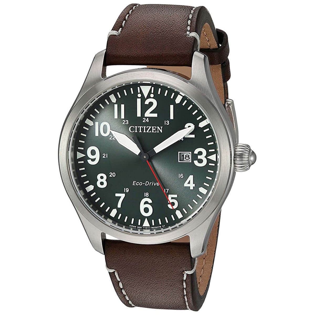 Citizen Men's Chandler Eco-Drive Watch, Green Dial, Brown