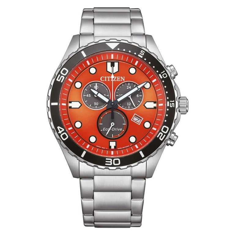 Citizen Men's Eco-Drive Orange Dial Watch - AT2560-84X - Walmart.com