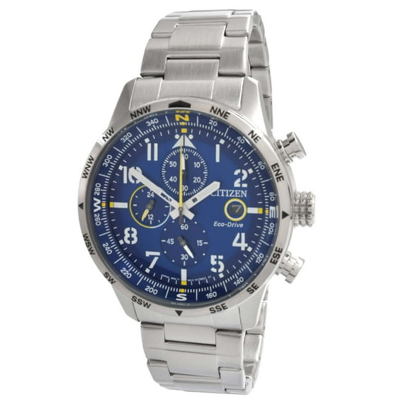 Citizen Pilot Stainless Steel Blue Dial Chronograph Eco-Drive CA0790-83L 100M Men's Watch