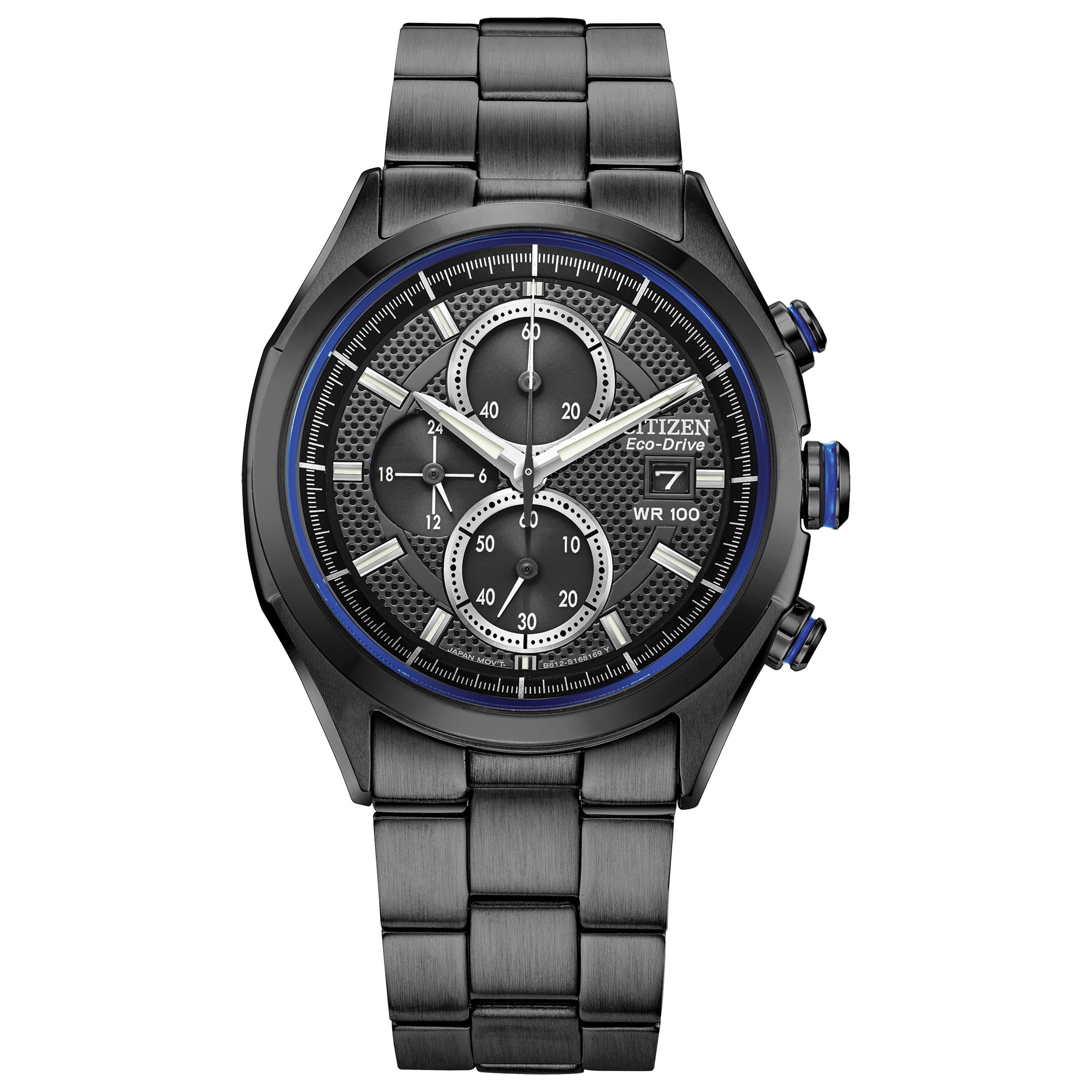 Citizen Eco-Drive Black Stainless Steel Chronograph Watch