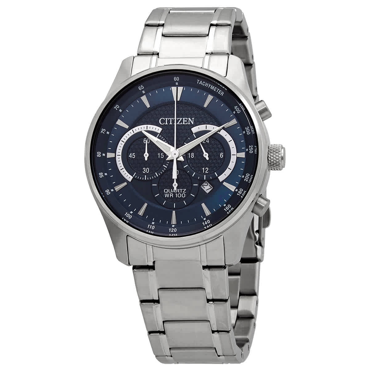 ★レア逆輸入★Citizen Men's Quartz Watch Citizen Men's Watch, Chronograph Quartz, Blue Dial, Stainless