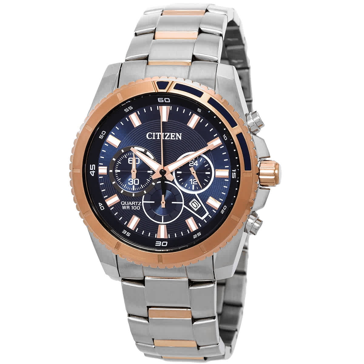 CITIZEN Chronograph Quartz Blue Dial Two-Tone Men's Watch AN8206-53L