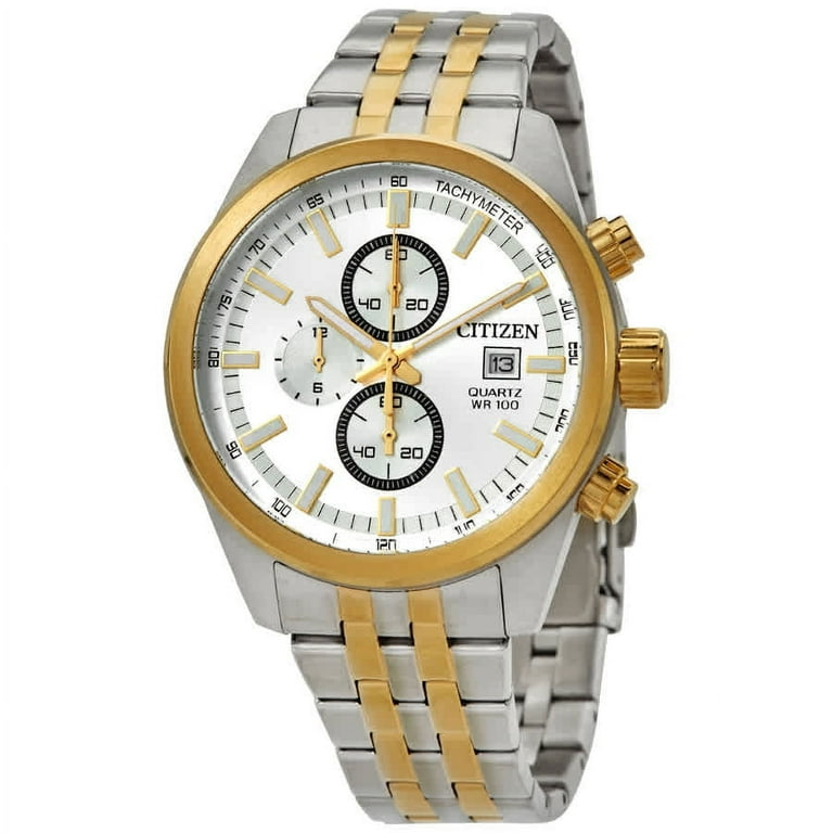 Citizen Chronograph Quartz Silver Dial Two-tone Men's Watch Citizen Chronograph Quartz Silver Dial Two-tone Men's Watch